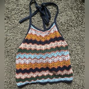 crochet knit halter tank top